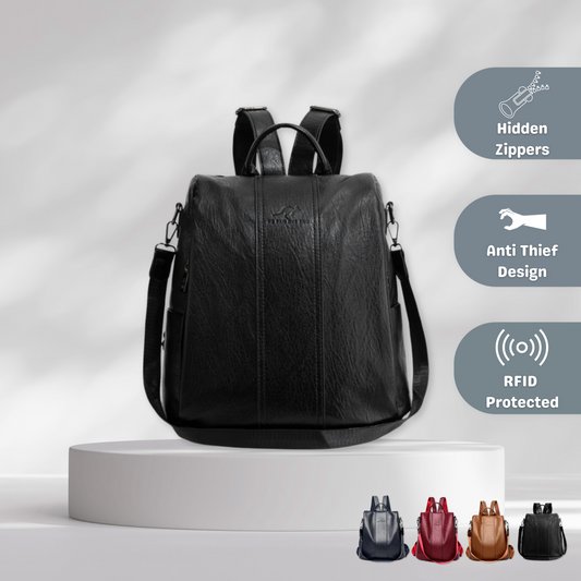 Aerosentials™ Womens Anti Theft Leather Backpack